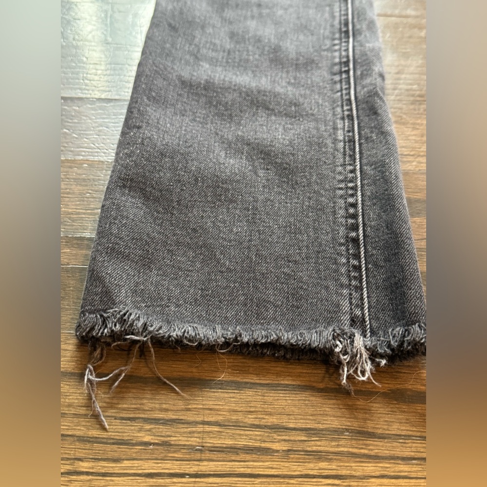 Denim Forum Black Arlo high rise Straight Leg Jeans 24 - Picture 4 of 7